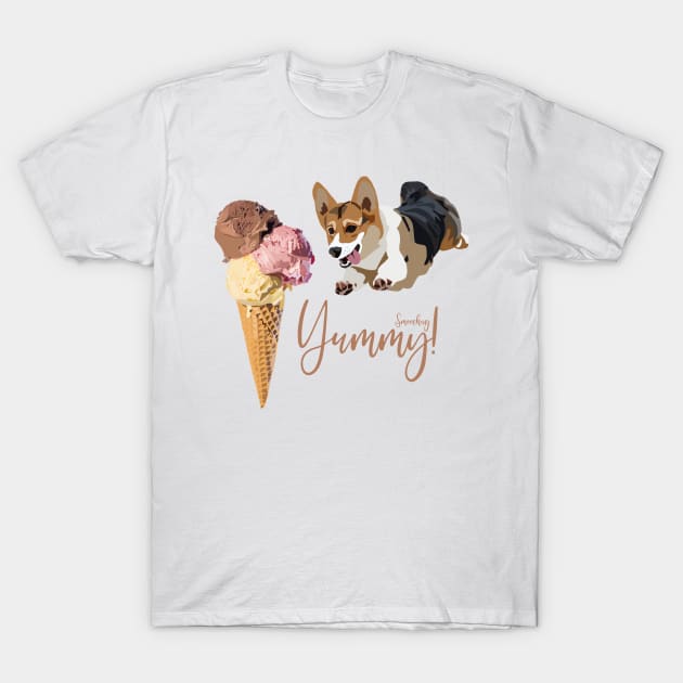 Ice Cream Dog Foodies T-Shirt by smoochugs